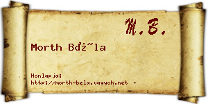 Morth Béla névjegykártya